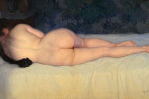 “Mujer dormida”, óleo sobre tela de Jarry. Foto: Museo Nacional de Bellas Artes