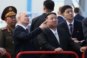 Vladimir Putin y el líder norcoreano Kim Jong-Un en la visita oficial que este último hiciera a Rusia hace poco. La alianza militar negada por ambos gobiernos ha sido ratificada por una investigación formal de la ONU.