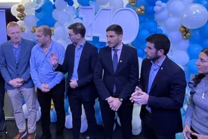 Pullaro en el evento Eternos Laureles, junto a Chiarella, Di Gregorio, Di Lena, Echeverría, Lussenhoff y Bournot.