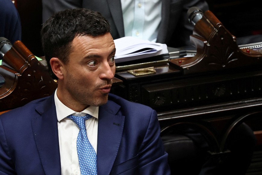 Lawmaker Rodrigo de Loredo attends a debate on Argentina's President Javier Milei's reform bill, known as the "omnibus bill", at the National Congress, in Buenos Aires, Argentina, April 30, 2024. REUTERS/Agustin Marcarian