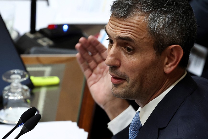 President of the Chamber of Deputies Martin Menem attends a debate on Argentina's President Javier Milei's reform bill, known as the "omnibus bill", at the National Congress, in Buenos Aires, Argentina, April 30, 2024. REUTERS/Agustin Marcarian