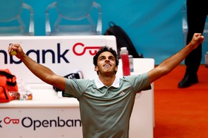 Francisco Cerúndolo y el triunfo ante Alexander Zverev. Crédito: Susana Vera/Reuters