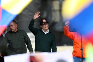 Colombia's President Gustavo Petro attends a march in support of the reforms on health, retirement, employment, and prisons sectors proposed by his government, in Bogota, Colombia May 1, 2024. REUTERS/Luisa Gonzalez