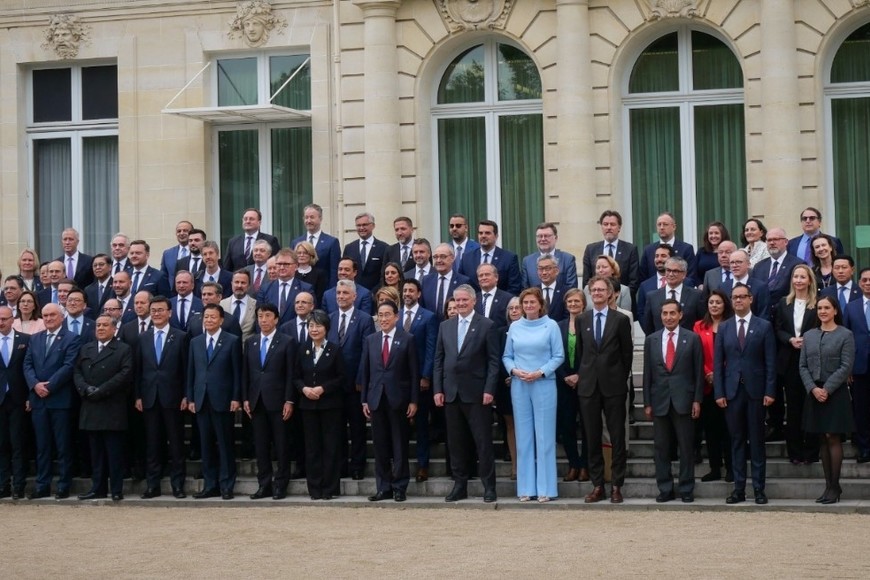 La foto familiar de los miembros de la OCDE. Crédito: Cancillería