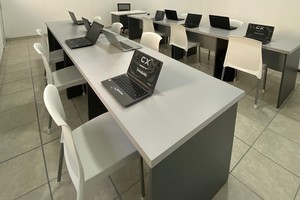 El aula virtual inaugurada en Sastre. 