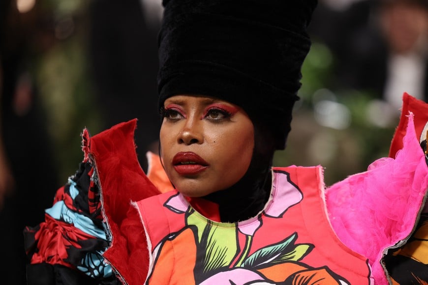 Erykah Badu poses at the Met Gala, an annual fundraising gala held for the benefit of the Metropolitan Museum of Art's Costume Institute with this year's theme 'Sleeping Beauties: Reawakening Fashion' in New York City, New York, U.S., May 6, 2024. REUTERS/Andrew Kelly