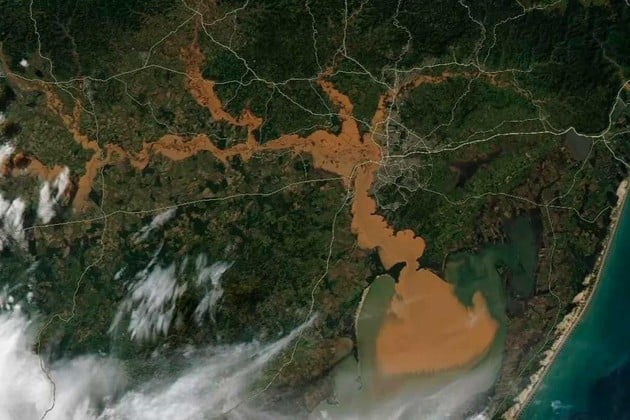 Antes y después: impactantes imágenes satelitales de las inundaciones en el sur de Brasil