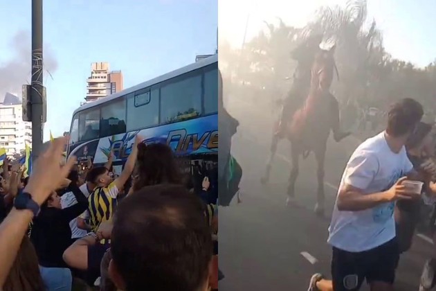 Incidentes entre la policía e hinchas de Rosario Central en la previa del partido ante Atlético Minerio