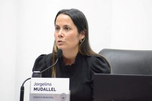 Presidenta del bloque Partido Justicialista, concejala Jorgelina Mudallel.