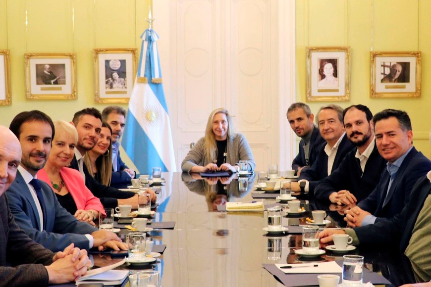 Karina Milei lideró una nueva reunión con diputados del PRO, en Casa Rosada. Foto: Presidencia.