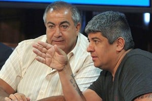 Héctor Daer y Pablo "Salvaje" Moyano, cabezas visibles de la conducción sindical en Argentina. Junto a Carlos Acuña, componen el triunvirato de secretarios generales que lidera la CGT.