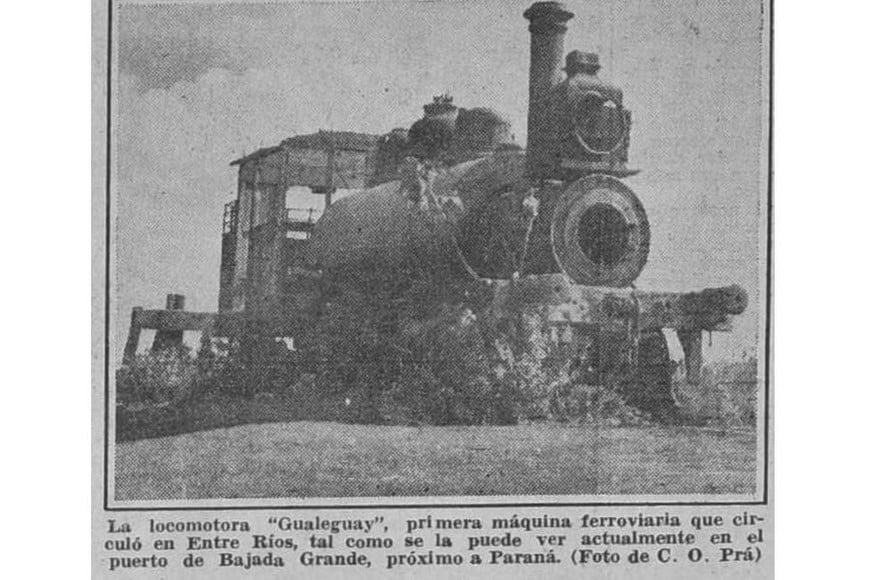 La locomotora retratada en las paginas de El Litoral en 1940.