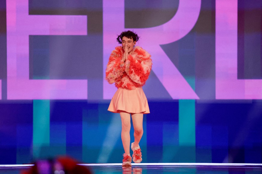 Nemo representing Switzerland reacts after winning during the Grand Final of the 2024 Eurovision Song Contest, in Malmo, Sweden, May 12, 2024. REUTERS/Leonhard Foeger
 REFILE - CORRECTING DATE