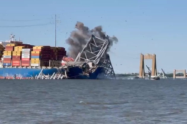Video: realizaron una demolición controlada del puente Francis Scott Key de Baltimore