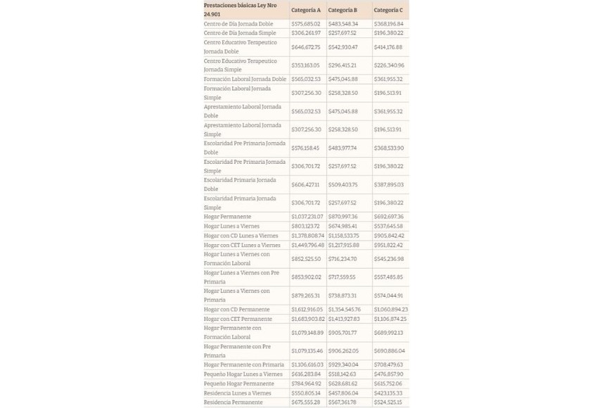 Prestaciones básicas Ley Nro 24.901