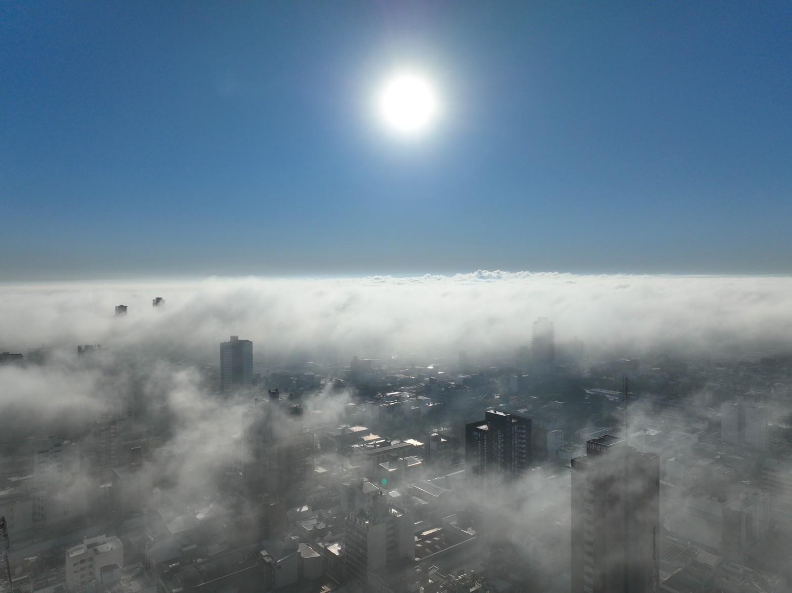 Desde el drone así si vio el fenómeno climático.
