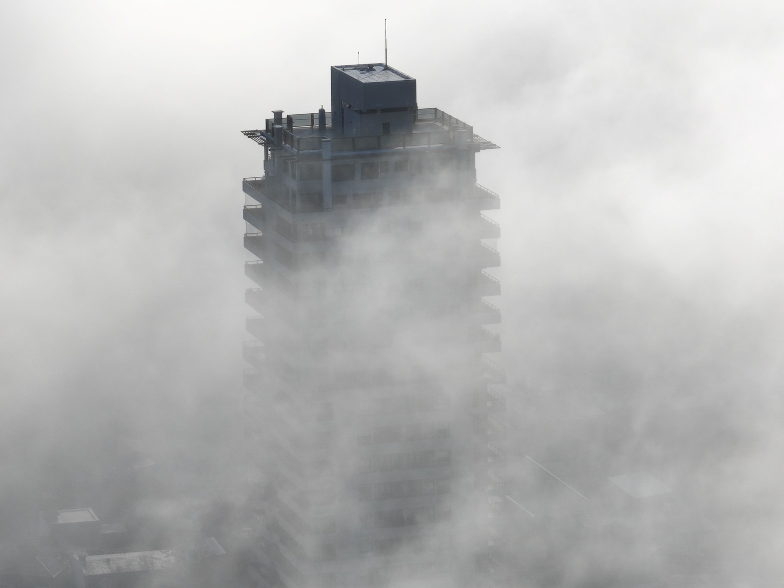 Desde el drone así si vio el fenómeno climático.