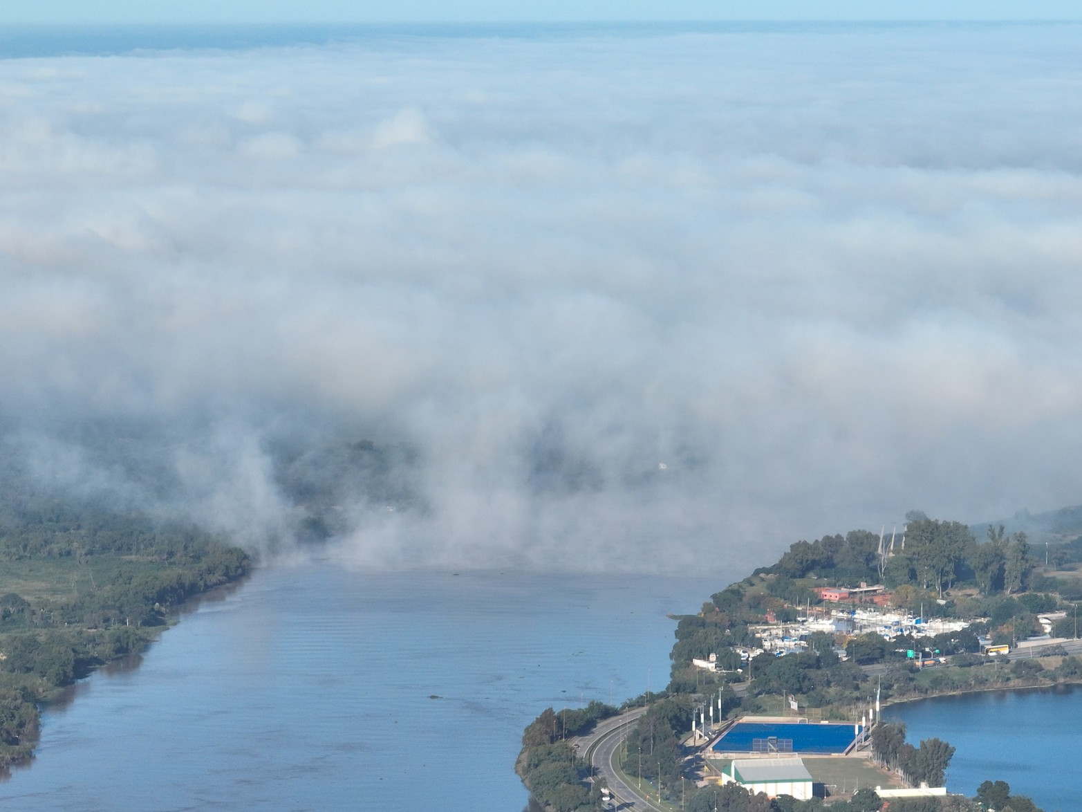 Desde el drone así si vio el fenómeno climático.