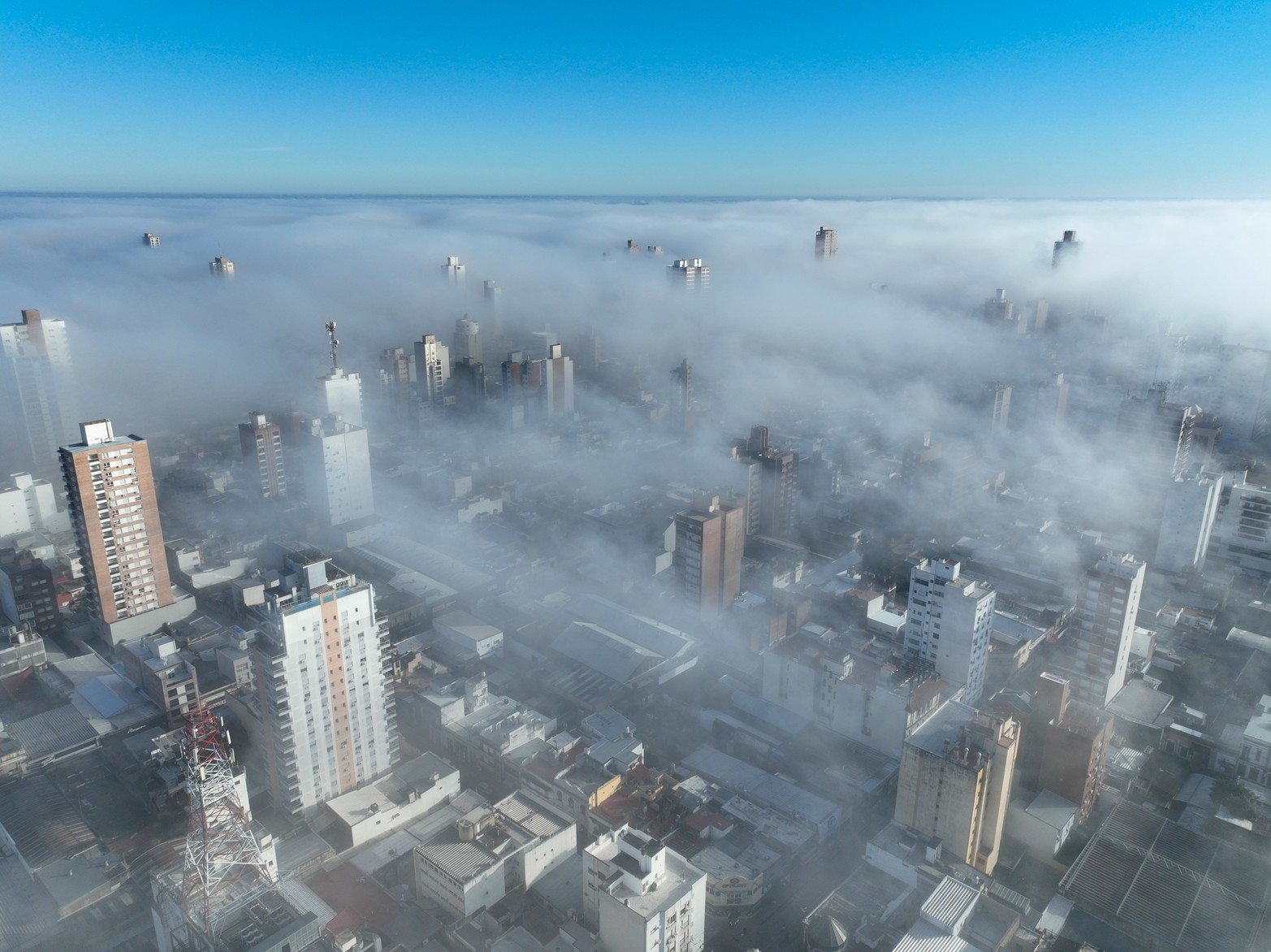 Desde el drone así si vio el fenómeno climático.