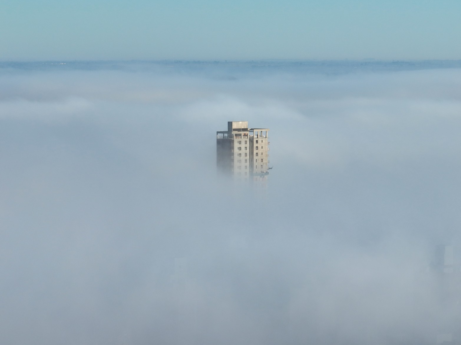 Desde el drone así si vio el fenómeno climático.