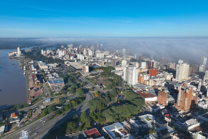 Desde el drone así si vio el fenómeno climático.