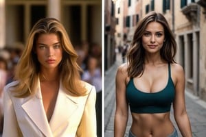 A la izquierda, la modelo influencer creada por IA Sofía Artif. A la derecha, Emily Pellegrini, también obra de la tecnología.