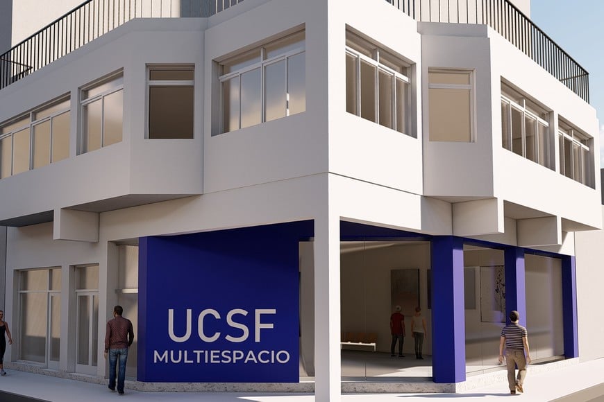 Render ilustrativo del futuro Multiespacio UCSF, que estará ubicado en el centro de la ciudad de Santa Fe. Crédito: Gentileza