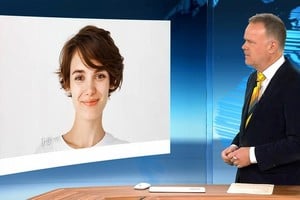 La emisora alemana ZDF experimentó con avatares. El conductor Christian Sievers conversa en la imagen con "Jenny". DW / ZDF 