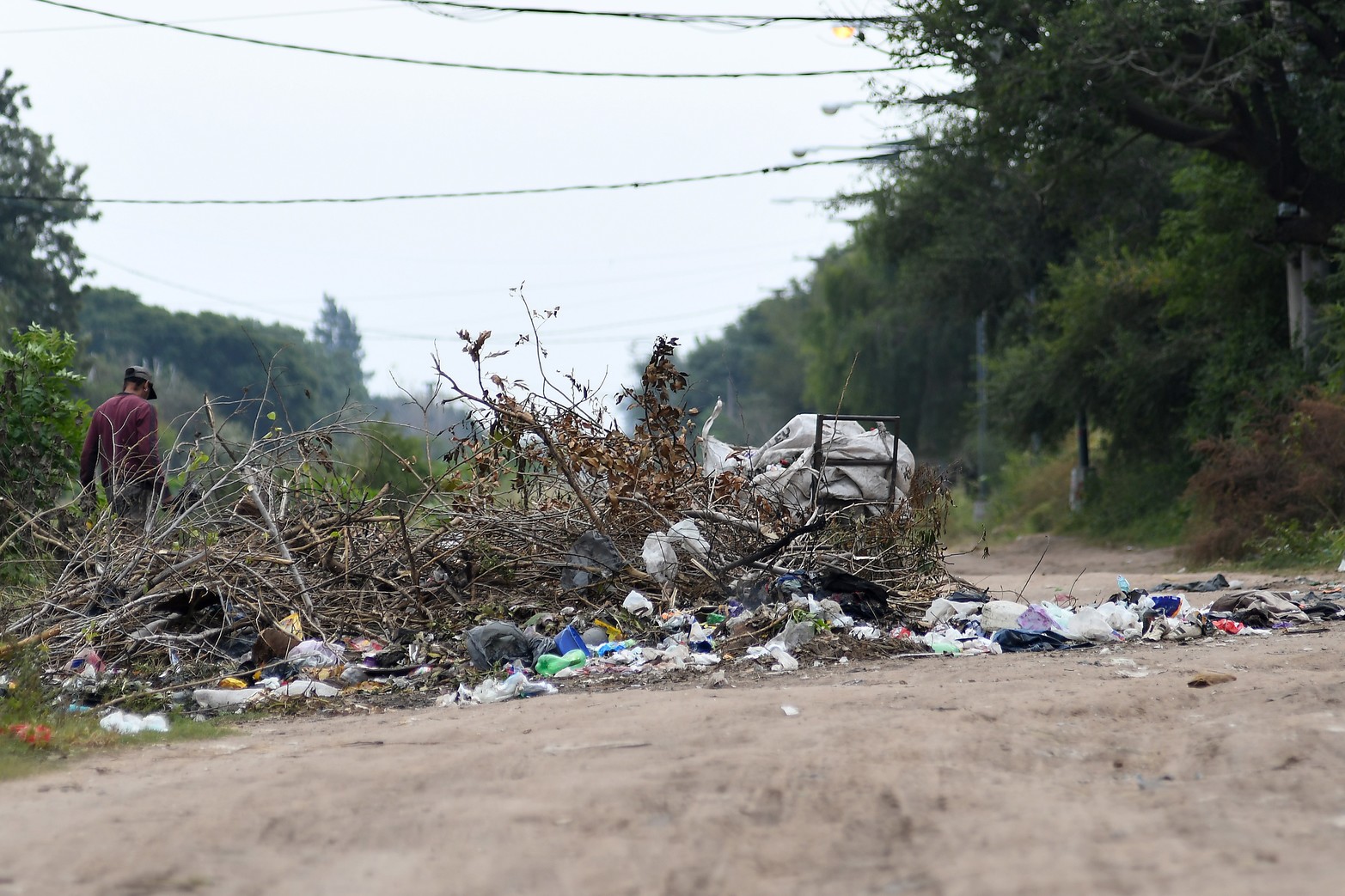 Ramas y basura. Transitar por la calle se torna cada vez mas complicado. 