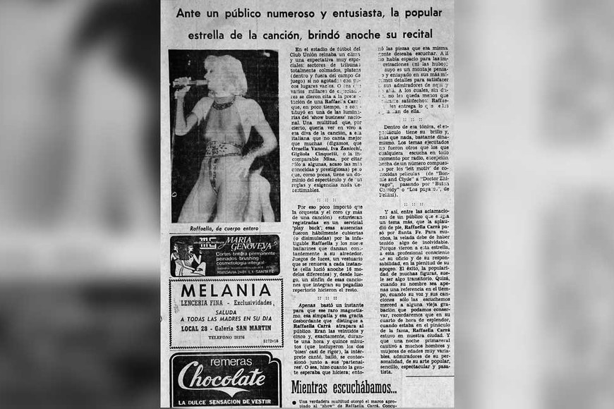 La crónica de la presentación de la cantante en la capital santafesina.