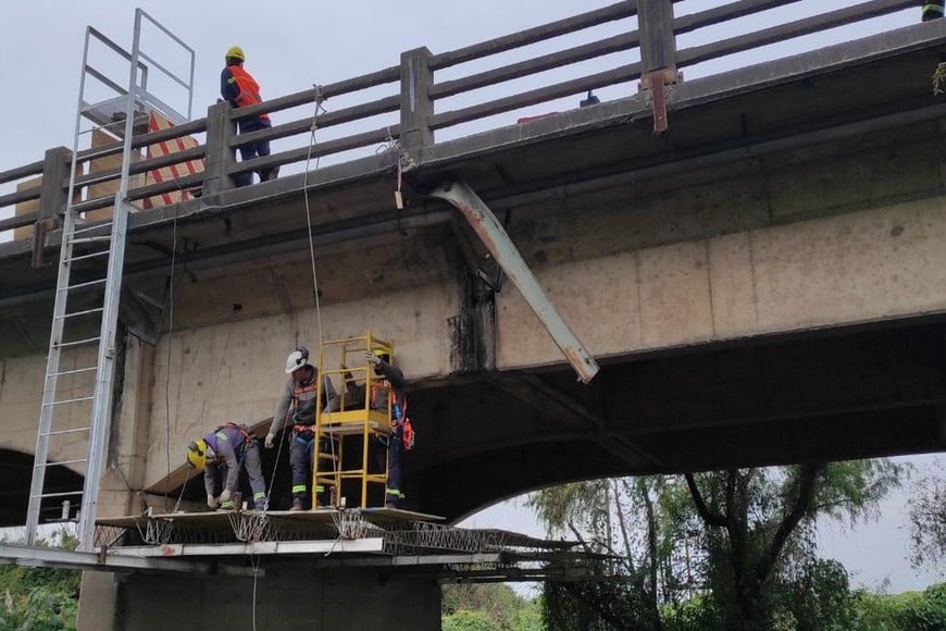 Uno de los andamios ya está terminado. Foto: Gentileza