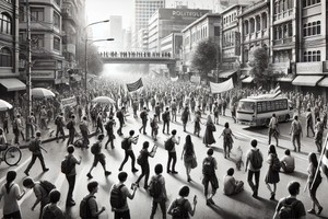 Un pueblo políticamente activo implica un espacio de libertad donde lo nuevo pueda nacer, donde un cambio genuino sea posible y pueda tener lugar (imagen creada con IA).