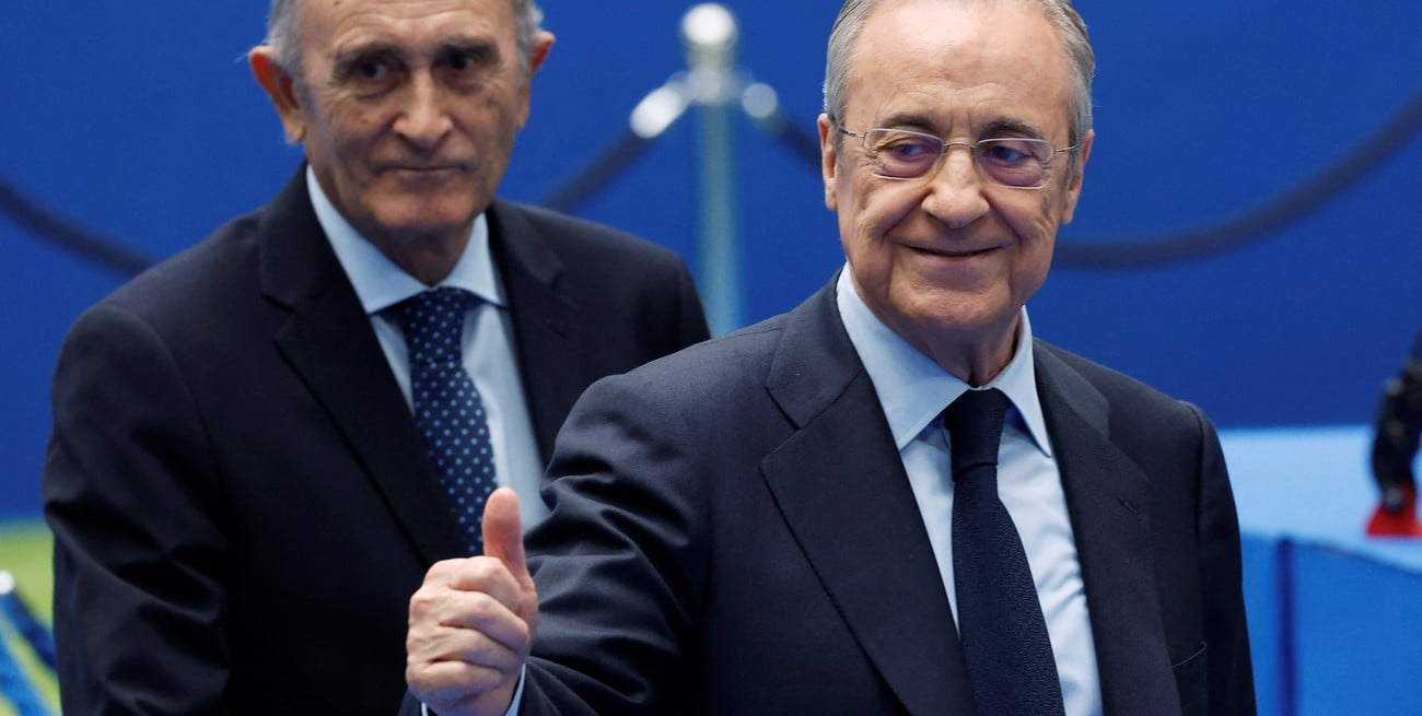 Soccer Football - Real Madrid unveil Kylian Mbappe - Santiago Bernabeu, Madrid, Spain - July 16, 2024
Real Madrid president Florentino Perez before the unveiling REUTERS/Juan Medina