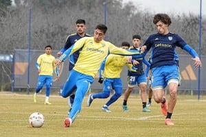 El plantel "Xeneize" se entrenó este lunes en el complejo deportivo de Ezeiza. Crédito: Prensa Boca