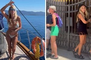 La actriz viaja por Europa con su nuevo novio.