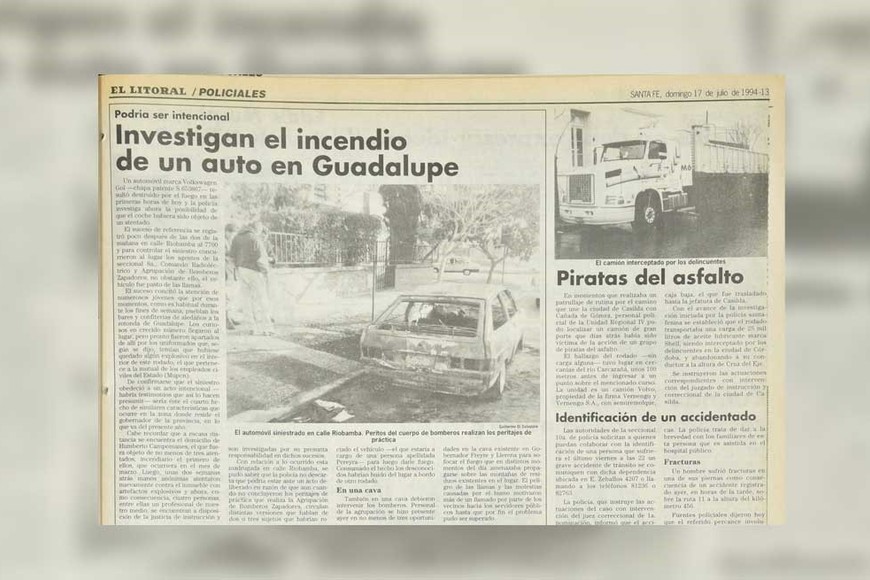 Los sucesos policiales tuvieron cobertura aquel domingo de julio.