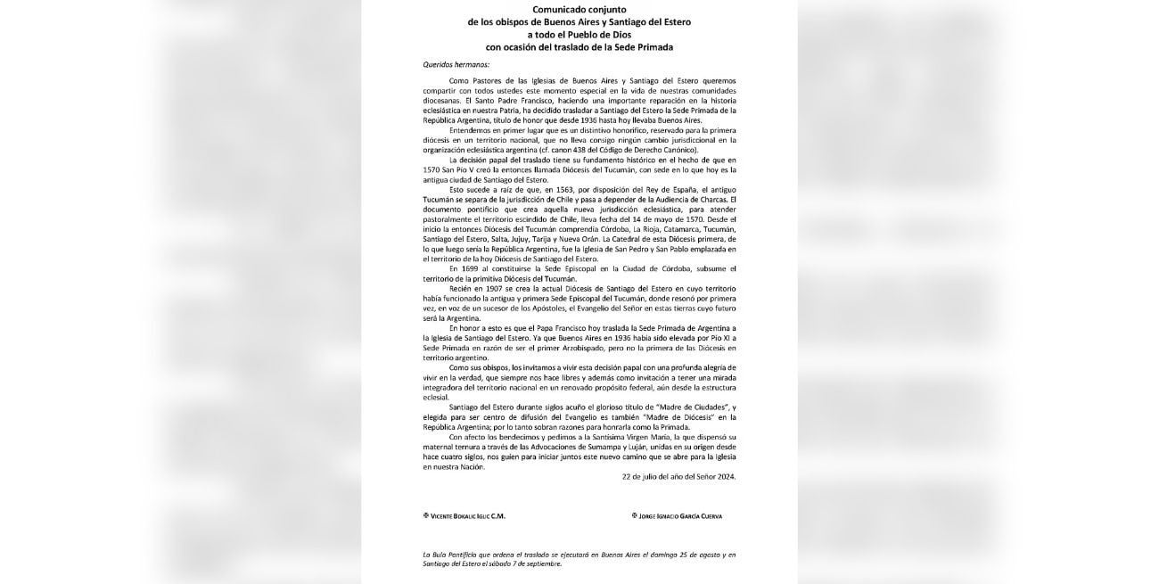 El comunicado que emitieron ambas entidades en conjunto.
