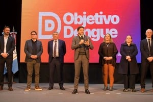 El Gobernador y cinco ministros del gabinete presentaron el Operativo Dengue. Crédito: Guillermo Di Salvatore.