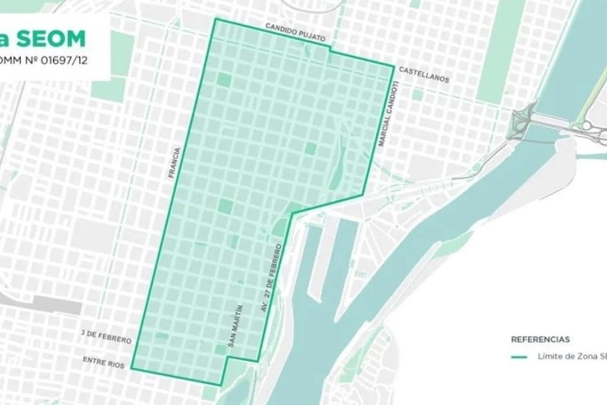 La zona delimitada para el SEOM.