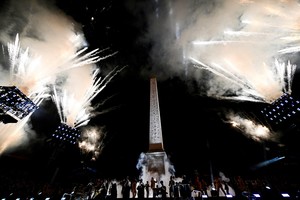 Paris 2024 Paralympics - Opening Ceremony - Paris, France - August 28, 2024 
Artists perform during fireworks at the Paris 2024 Paralympic Games Opening Ceremony at the Place de la Concorde Julien De Rosa/Pool via REUTERS