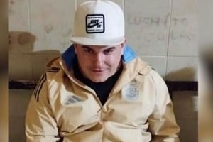 El "Wacho Maxi", la madrugada del 8 de junio cuando fue trasladado a sede policial.