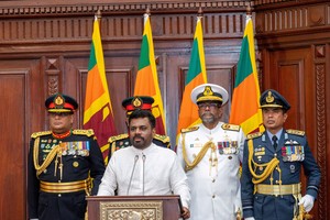 Sri Lanka's newly elected President Anura Kumara Dissanayake addresses a gathering after taking his oath of office at the Presidential Secretariat, in Colombo, Sri Lanka, September 23, 2024. Sri Lanka President Media/Handout via REUTERS    THIS IMAGE HAS BEEN SUPPLIED BY A THIRD PARTY. NO RESALES. NO ARCHIVES.     TPX IMAGES OF THE DAY