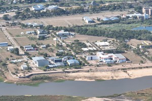 Imagen aérea desde el drone de El Litoral sobre el predio del PTLC, unos de los centros neurálgicos de la ciencia y tecnología a nivel regional y nacional. Crédito: Fernando Nicola