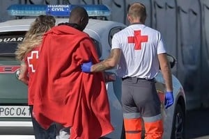 Uno de los hombres rescatados