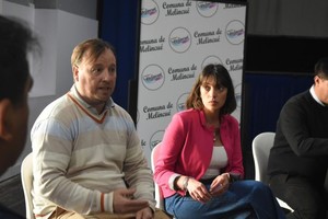 Estar preparados. Obulgen junto a Gallisso durante la reunión en Melincué
Foto: Gentileza
