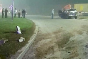 El lugar del accidente y el robo. 