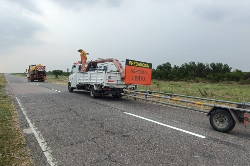 Trabajos del personal este viernes por la mañana. Crédito: Vialidad Nacional