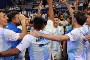 El festejo del campeón del mundo de pádel.