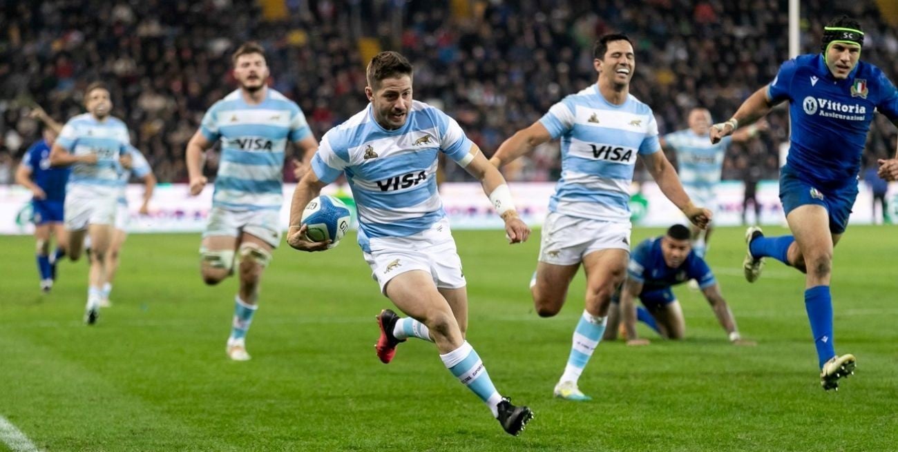 Santiago Cordero volvió al try ante Italia. Gentileza: Prensa Los Pumas.