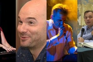 Rocío Giménez López, Germán Bartizzaghi, Tavo Angelini y Santiago De Luca serán protagonistas de la jornada en la sede de 25 de Mayo 178 (Caba). Fotos: Gentileza UNR, Ministerio de Cultura, Leandro Olivo y Estanislao Giménez Corte